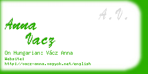 anna vacz business card