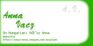 anna vacz business card